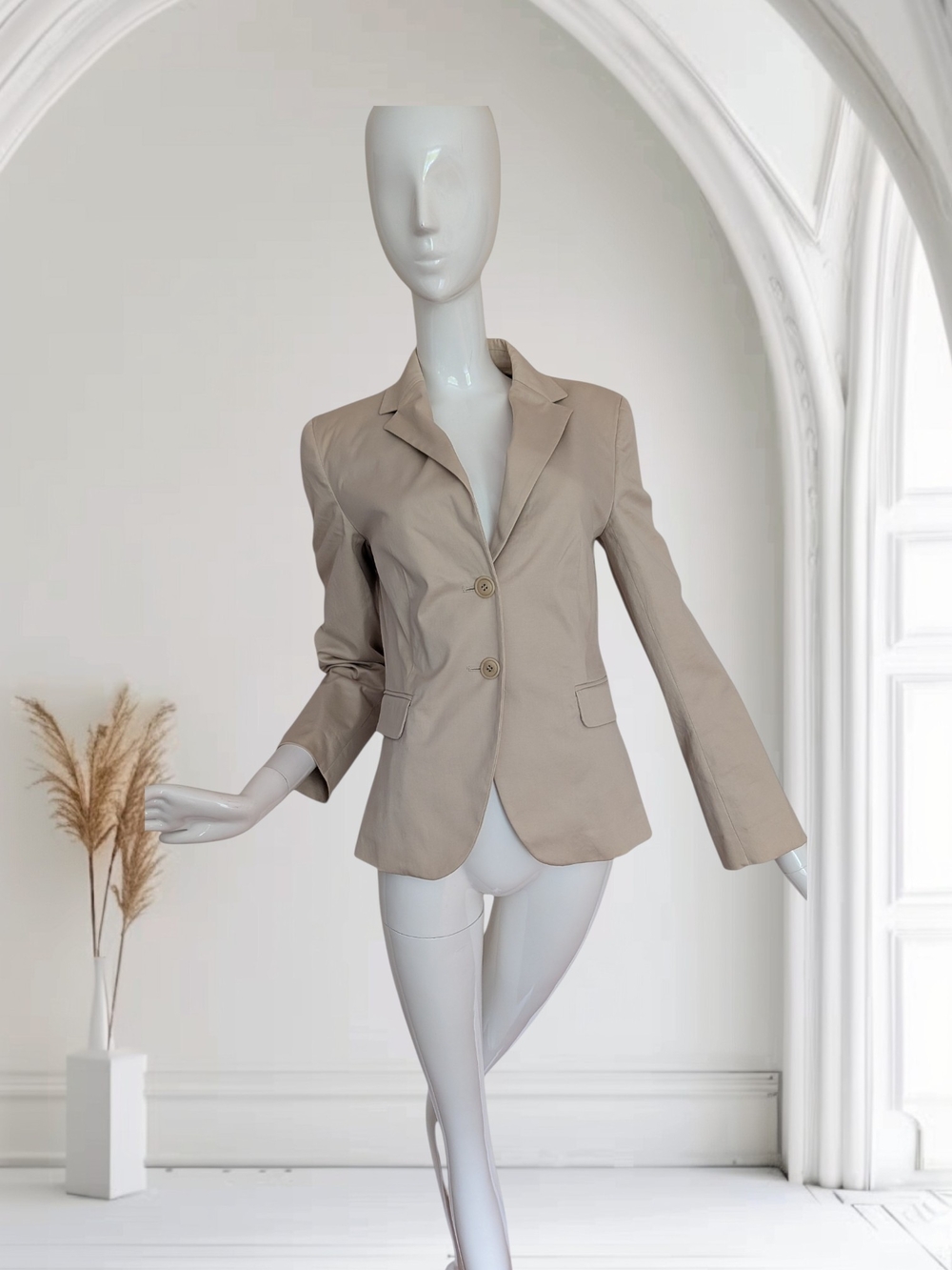 Weekend Max Mara Beige Tailored Two-Button Blazer